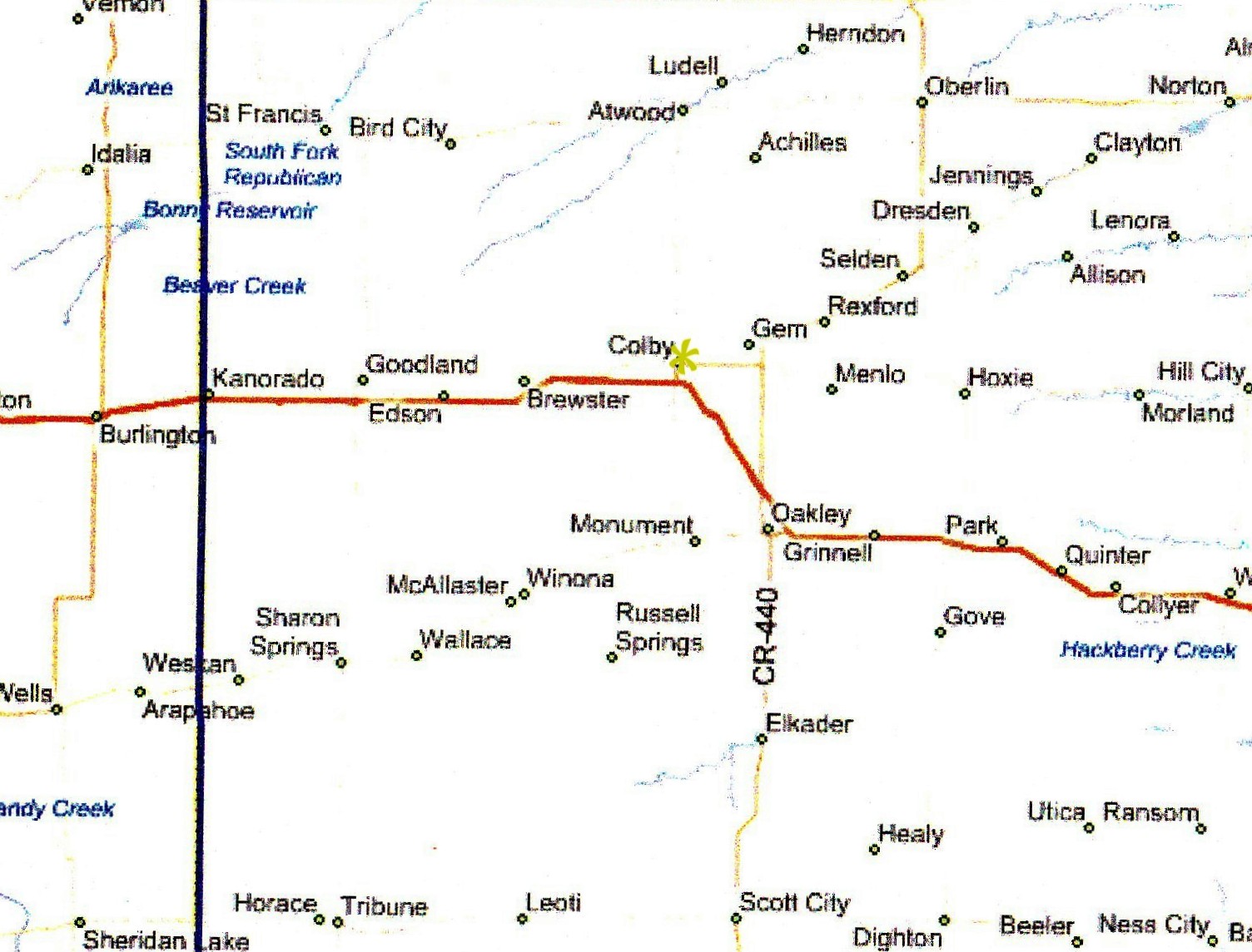 MAP OF NORTHWEST KANSAS